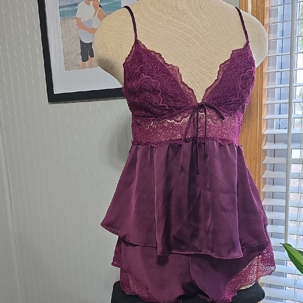 Victoria's Secret Deep Purple Lace Chemise